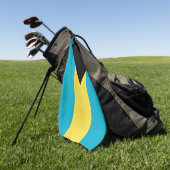 バハマ国旗を掲げたゴルフタオル ゴルフタオル (グリーン)