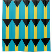 バハマ国旗を掲げたシャワーカーテン シャワーカーテン (正面)