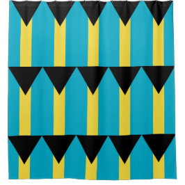 バハマ国旗を掲げたシャワーカーテン シャワーカーテン