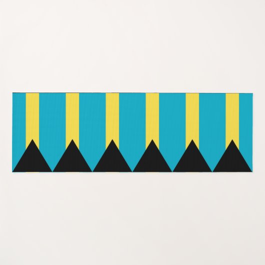 バハマ国旗を掲げた愛国的なヨガマット ヨガマット (正面(横))