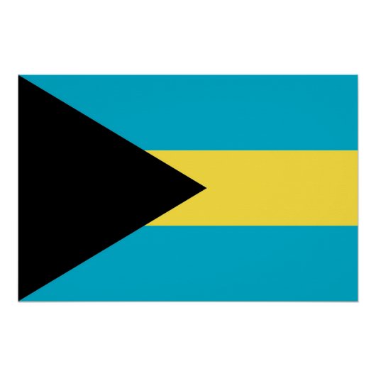バハマ国旗を掲げた愛国的ポスター ポスター (正面)