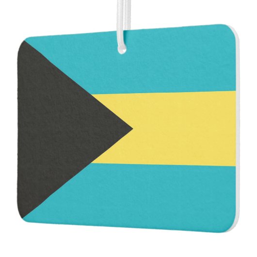 バハマ国旗を掲げた車の新風 カーエアーフレッシュナー (左)