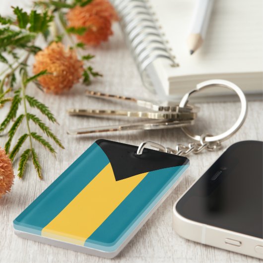 バハマ国旗アクリルキーチェーン キーホルダー (正面右)