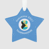 バハマ国旗エンジェル・ハヌッカブロンド オーナメント (正面)