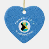 バハマ国旗エンジェル・ハヌッカブロンド セラミックオーナメント (裏面)