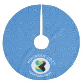 バハマ国旗エンジェル・ハヌッカブロンド ブラッシュドポリエステルツリースカート (正面)