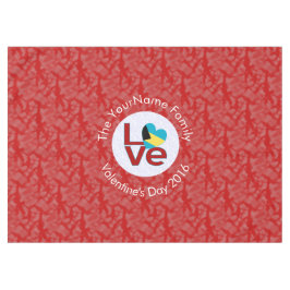 バハマ国旗ハート紅色愛 テーブルクロス