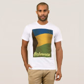 バハマ国旗ビンテージ旅行ポスター Tシャツ (正面フル)