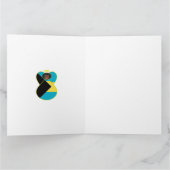 バハマ国旗ブラックエンジェルクリスマスパーソナライズされた カード (内部)