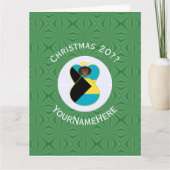 バハマ国旗ブラックエンジェルクリスマスパーソナライズされた カード (正面)