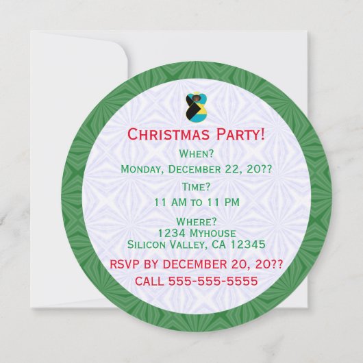 バハマ国旗ブラックエンジェルクリスマスパーソナライズされた 招待状 (裏面)