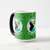 バハマ国旗ブロンデエンジェルクリスマスパーソナライズされた モーフィングマグカップ (正面左)