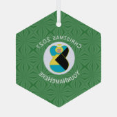 バハマ国旗ブロンド天使クリスマス年 ガラスオーナメント (裏面)