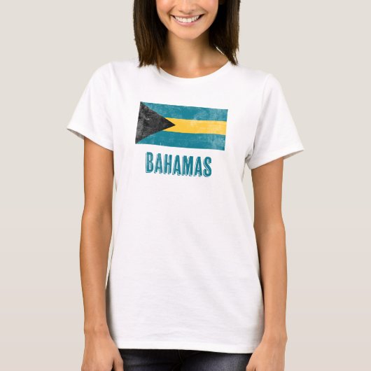 バハマ国旗「グランジ」の外観。 Tシャツ (正面)