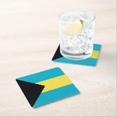 バハマ国旗 スクエアペーパーコースター (インサイチュ)