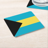 バハマ国旗 スクエアペーパーコースター (アングル)