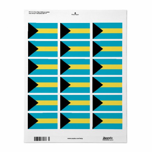 バハマ国旗 ラベル (フルシート)