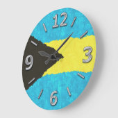 バハマ国旗 ラージ壁時計 (傾斜)