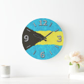 バハマ国旗 ラージ壁時計 (ホーム)