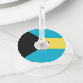 バハマ国旗 ワイングラスタグ (クローズアップ)