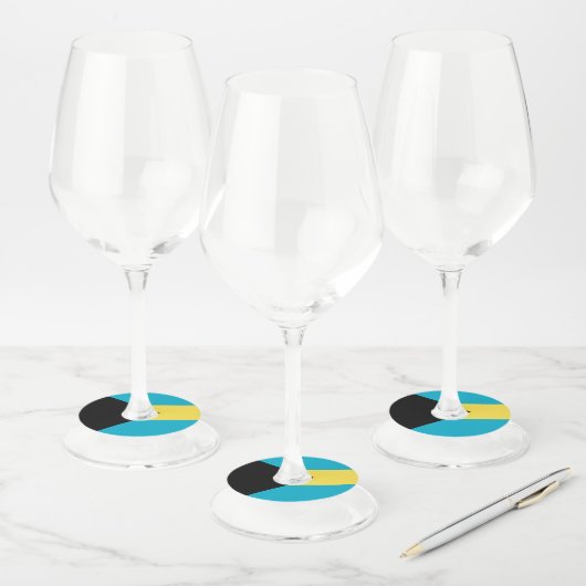 バハマ国旗 ワイングラスタグ (セット)