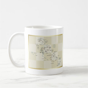 バハマ国旗+地図マグカップ コーヒーマグカップ