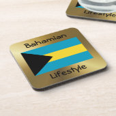 バハマ国旗+文字コースター コースター (左側)