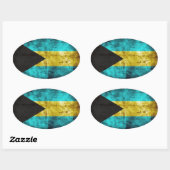 バハマ国旗 楕円形シール (シート)