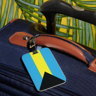 バハマ国旗（青、黒、黄） ラゲッジタグ