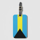 バハマ国旗（青、黒、黄） ラゲッジタグ (正面縦)