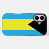 バハマ国旗(青、黒、黄) Case-Mate iPhoneケース (裏面 (横))