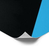 バハマ国旗：黒、金ゴールド、アクアマリン ポスター (角)