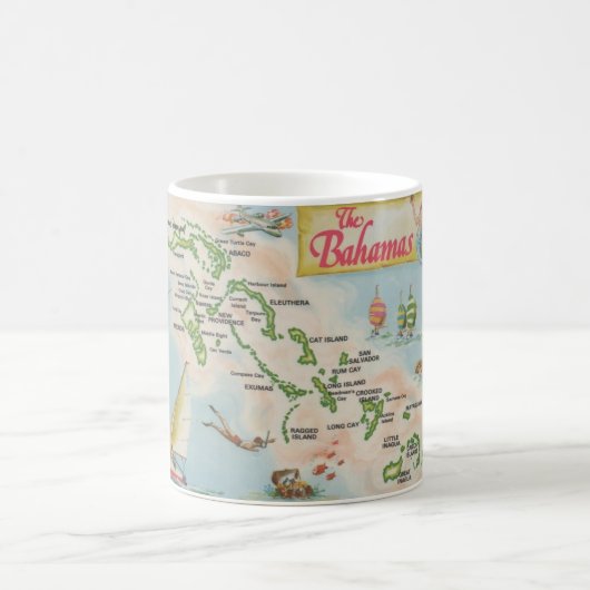 バハマ地図マグ コーヒーマグカップ (中央)