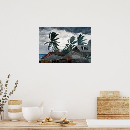 バハマ州ウィンスローホームマーハリケーン ポスター (キッチン)