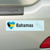 バハマ旗ハート + 地図 バンパーステッカー (車上)