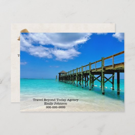 バハマ桟橋旅行代理店はがき ポストカード (正面/裏面)