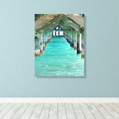 バハマ桟橋 キャンバスプリント (インサイチュ (ウッドフロア))