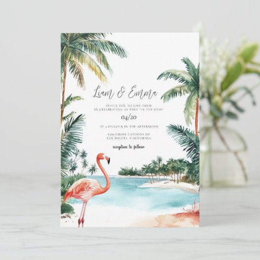 バハマ水結婚色 招待状 (スタンド正面)