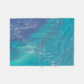 バハマ沖の大西洋海 フリースブランケット (正面(横))