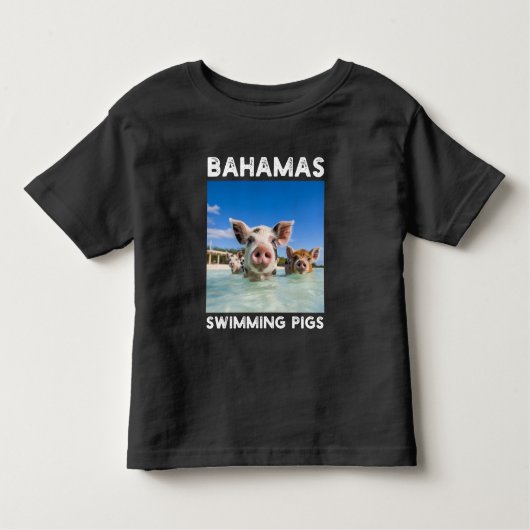 バハマ泳ぐ豚エクスマ トドラーTシャツ (正面)