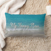 バハマ海ビーチとターコイズ水 ランバークッション (ブランケット)