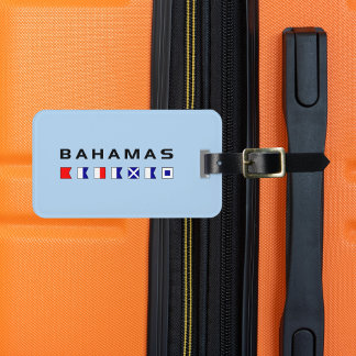 バハマ海航海の信号フラグ淡色 ラゲッジタグ