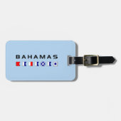 バハマ海航海の信号フラグ淡色 ラゲッジタグ (正面横)
