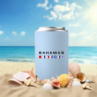 バハマ海航海の信号フラグ淡色 缶クーラー