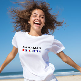 バハマ海航海の信号フラグ淡色 Tシャツ