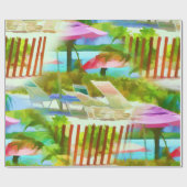 バハマ熱帯ビーチ写真パターン ラッピングペーパー (フラット)