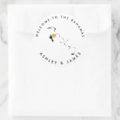 バハマ結婚のウェルカムステッカーラベルブラック ラウンドシール (バッグ)