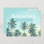 バハマ結婚スの熱帯ビーチは日程を保存 案内ポストカード (正面/裏面)