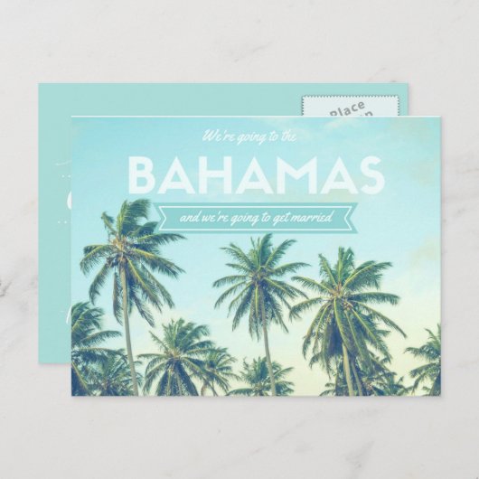 バハマ結婚スの熱帯ビーチは日程を保存 案内ポストカード (正面/裏面)