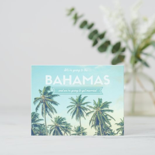 バハマ結婚スの熱帯ビーチは日程を保存 案内ポストカード (スタンド正面)